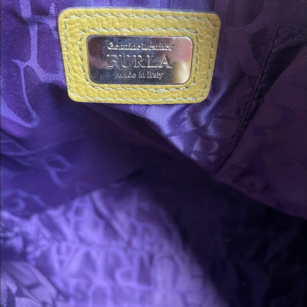 FURLA leather mustard yellow woman tote - Picture 5 of 7